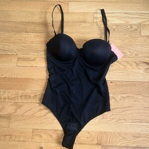 Feeling Girl tummy control slimming thong bodysuit w/ built-in padded bra